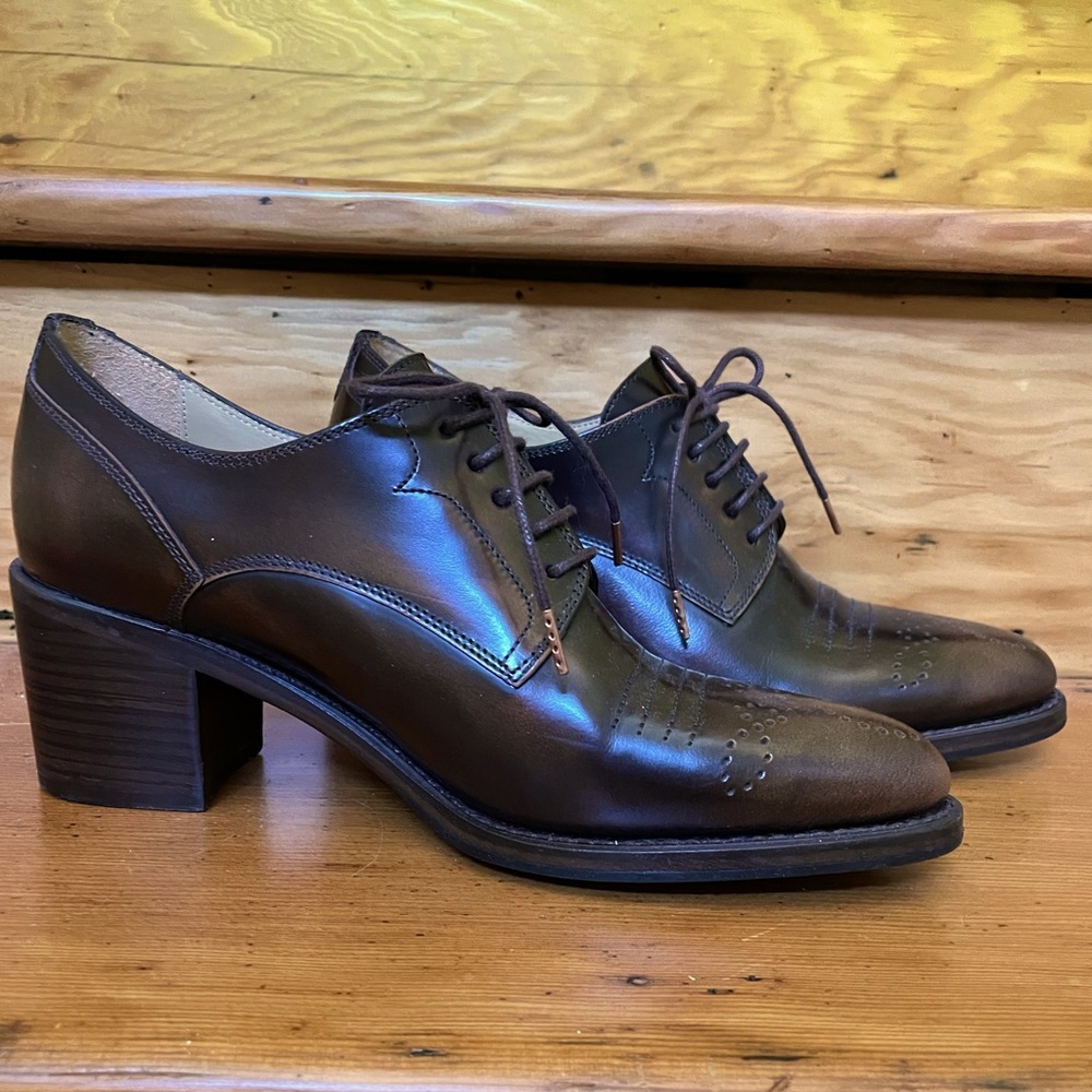 The Office of Angela Scott Miss Button Midheel, Brown, 38